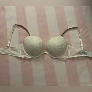 Victoria's Secret Lacy White push up bra 34D - chain detail straps